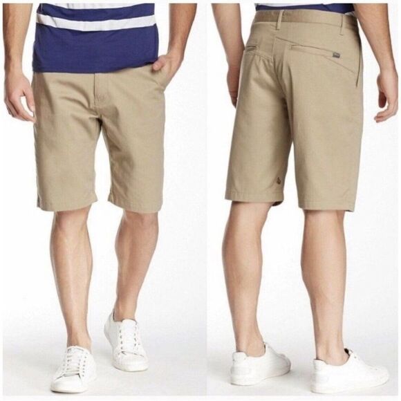 Volcom Frickin Chino Brown Flat Front Shorts Size 28 - Picture 1 of 7